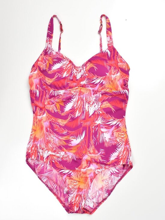 Jantzen Other - Jantzen Tropical Ruched V-neck One-Piece Swimsuit - 14